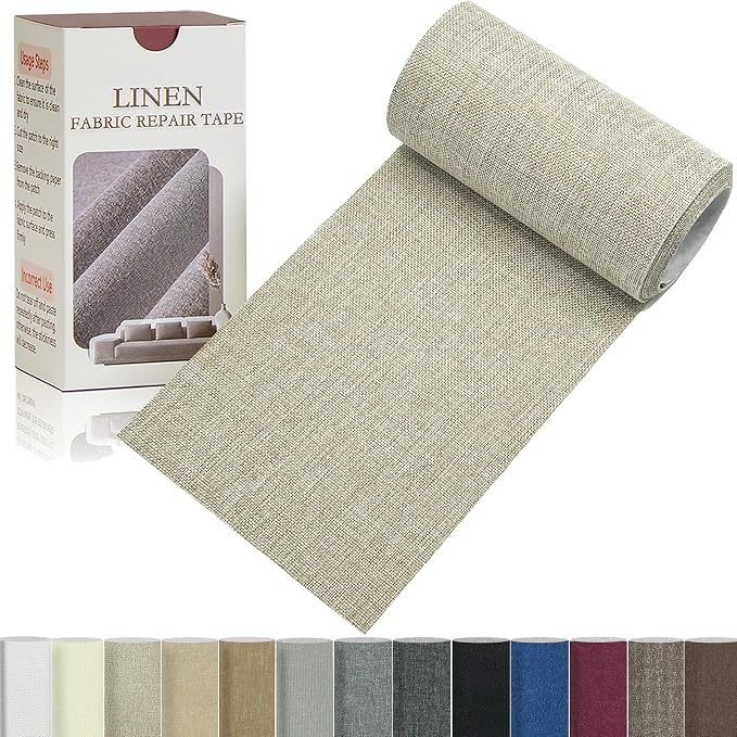Linen Repair Tape 4x70 Inch Self-Adhesive Couch Patch Repair Fabric Patch by Givethingsanewlife