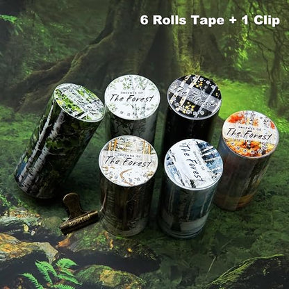 Forest Washi Tape Set, 6 Rolls Tree Landscape Stickers - Image 2