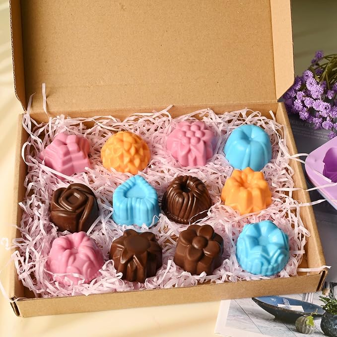 Sakolla 3 Pack Flower Molds Silicone, 12 Cavities Different Shapes Silicone - Image 6