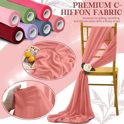 Horbaunal Rose Gold Chiffon Fabric by The Yard, 1 Yard Continuous Sheer Fabric - Image 5