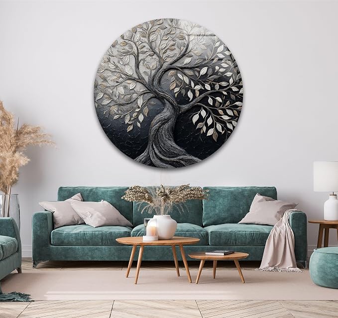 My Photostation.com 31.5'' Diameter Twilight Tree of Life Round Glass Wall Art - Image 2