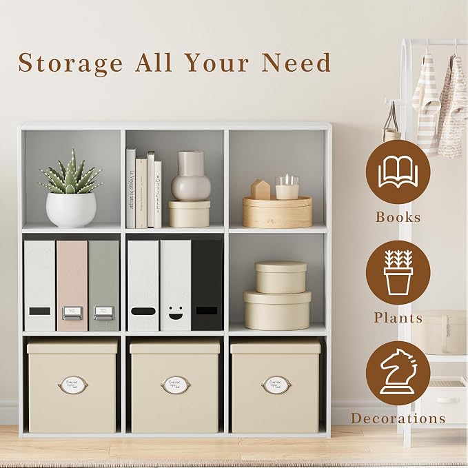 Wooden Storage Organizer with Closed Back Panel, 11in Cube Shelf Opening - Image 4