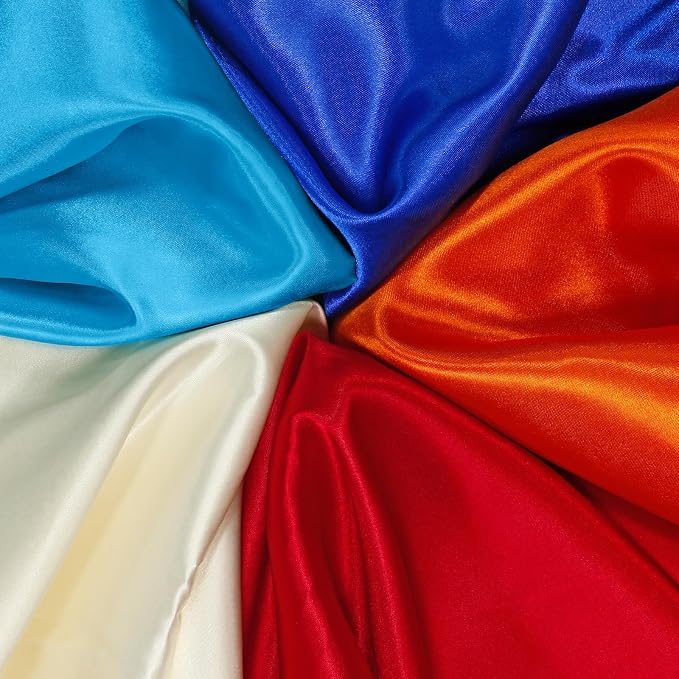 RUDONG M Aqua Blue Satin Fabric by The Yard, 5 Yard x 60 Inch Wide Silky - Image 6