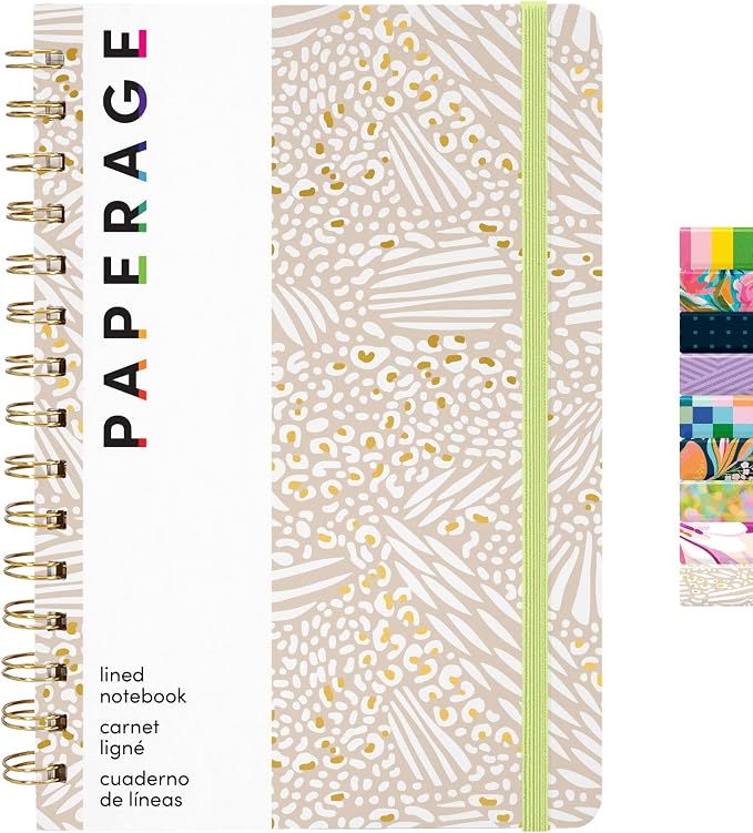 PAPERAGE Lined Spiral Journal Notebook, 160 Pages, Hardcover Journal by PAPERAGE
