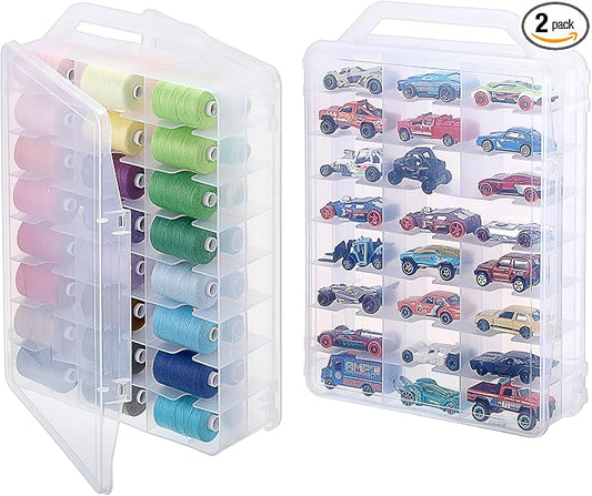 OwnMy 2 Pack 46 Grids Sewing Thread Organizer, Double-Sided Thread Spool by OwnMy