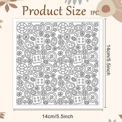 CHGCRAFT Button Pattern Polymer Clay Texture Sheets Heart Graphic Geometric - Image 2