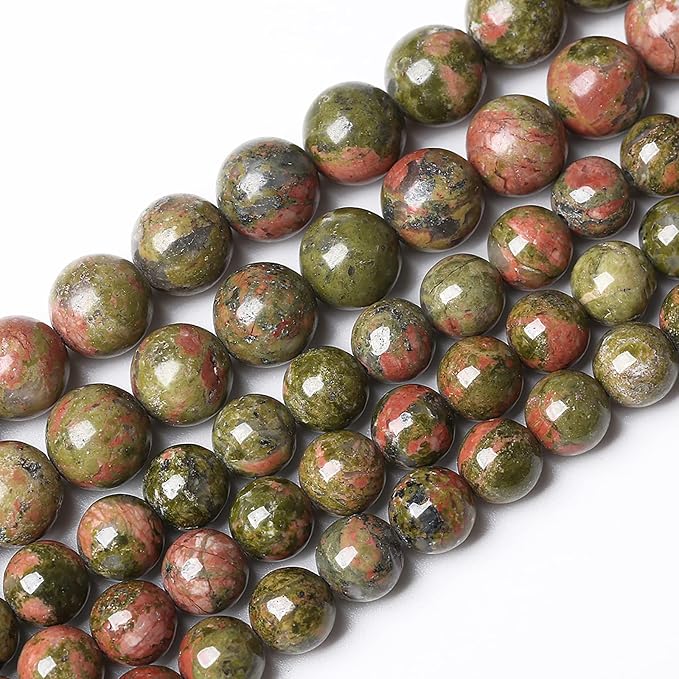 90pcs 4mm Natural Unakite Gemstone Beads Round Loose Beads - Image 2