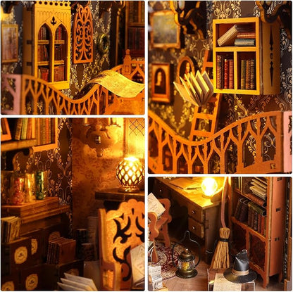 DIY Book Nook Kit, Miniature Dollhouse Bookshelf Insert - Image 3