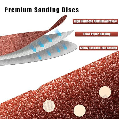 40 Grit 5 Inch Sanding Discs Hook and Loop Sandpaper - Image 3