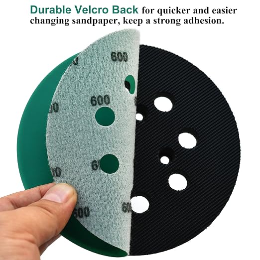 5-Inch 8-Hole Wet Dry Sanding Discs 600 Grit, Polyester Film Backed Heavy-Duty - Image 5