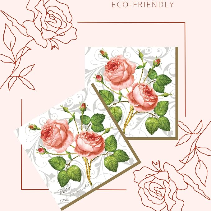20-ct 13x13 Flowers Paper Luncheon Decoupage Napkins, 3-Ply Servilletas Printed - Image 3