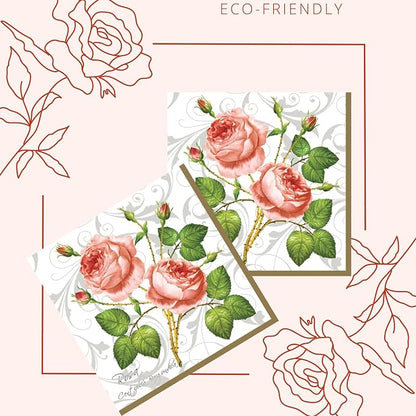 20-ct 13x13 Flowers Paper Luncheon Decoupage Napkins, 3-Ply Servilletas Printed - Image 3