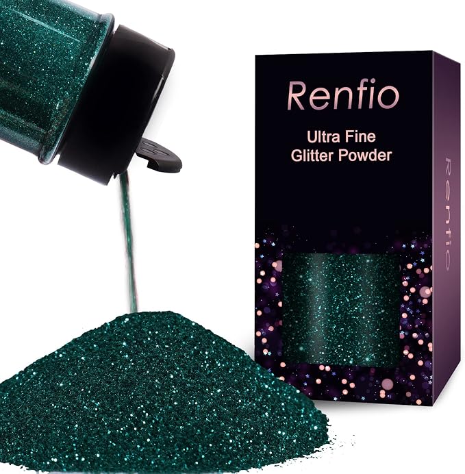 Renfio Ultra Fine Glitter Powder Metallic Resin Glitter 2.11 Oz PET Flakes by Renfio