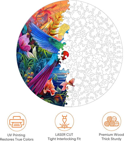 500 Pieces Puzzles for Adults, Hummingbird and Flower Wooden Puzzles, Unique - Image 4