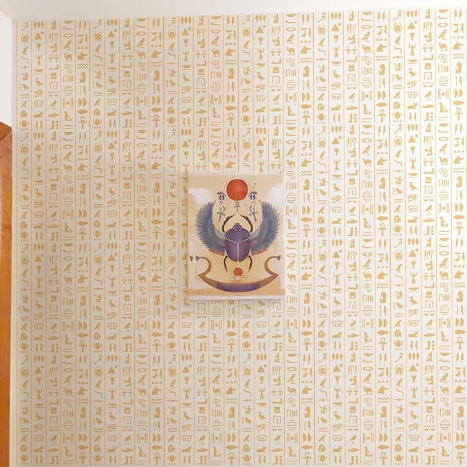 Egyptian Hieroglyphs Stencils, Ancient Egyptian Glyphs Alphabet Painting - Image 6