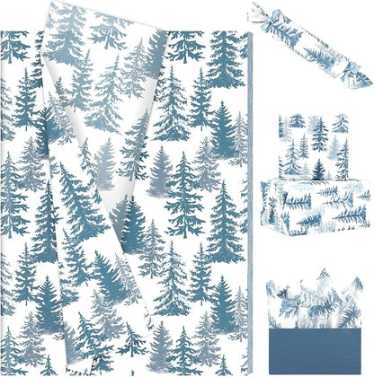100 Sheets Christmas Tree Tissue Paper, 20x14in Forest Style Wrapping Tissue by Unknown