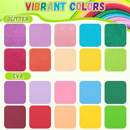 20 Pack Glitter EVA Foam Sheets Craft 8 x 12 inch, 20 Colors Sparkles Foam Paper - Image 3