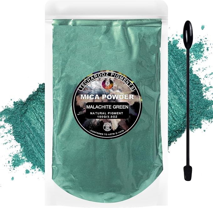 Malachite Green Mica Powder for Epoxy Resin 100g / 3.5oz. Sealed Bag- Techarooz by TECHAROOZ