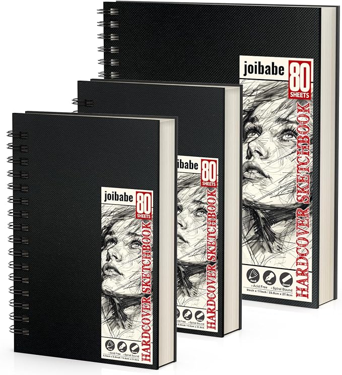 2PACK 5.5x8.5 and 1Pack 9 x 11 inches Hardcover Sketch Book，3 Pack by ArtcraftandStorage