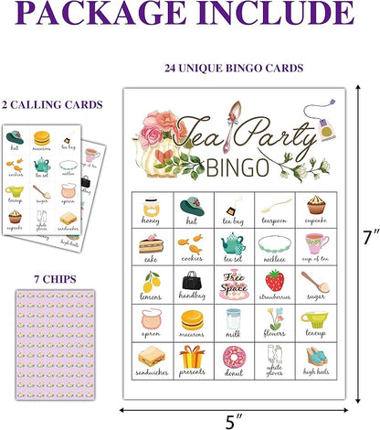 Tea Party Bingo Cards, Tea Bridal Party Games Bingo Cards, School Party - Image 2