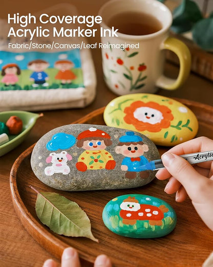 Acrylic Paint Markers Anime Color, 12 Colors Fabric Marker, Auto-Ink Paint Pens - Image 3