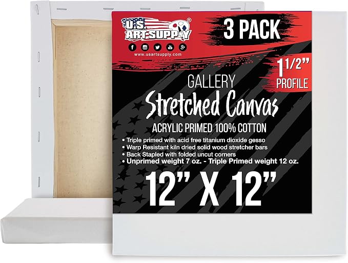 U.S. Art Supply Square Stretched Canvas by USArtSupply