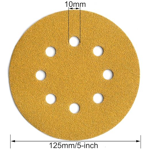 5-Inch 8-Hole Hook and Loop Sanding Discs 100-Grit Random Orbit Sandpaper - Image 6