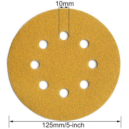 5-Inch 8-Hole Hook and Loop Sanding Discs 100-Grit Random Orbit Sandpaper - Image 6