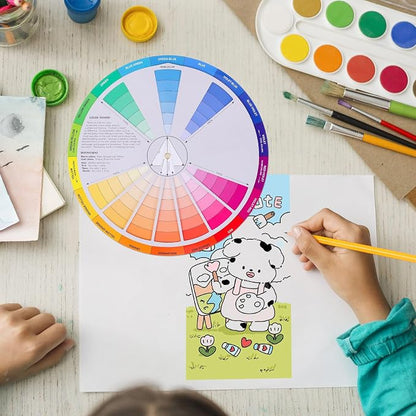 Garneck Creative Color Wheel Learning Chart Color Mixing Rotation Tool - Image 3