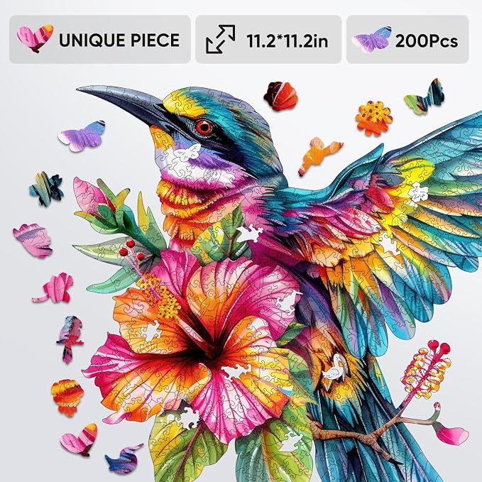 Wooden Jigsaw Puzzles -Hummingbird Wooden Puzzles - Image 6