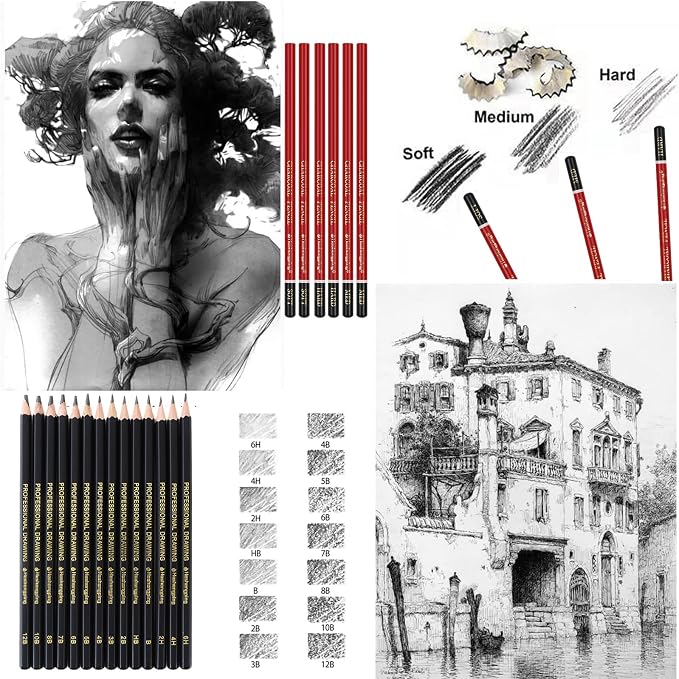 Heshengping Drawing Pencils Sketch Pencil Art Supplies Set - Image 2