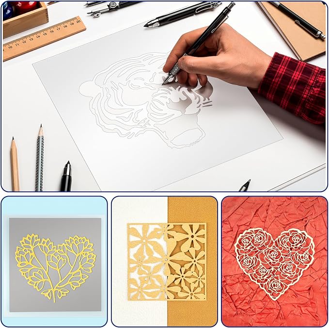 FSWCCK 30 Pcs 4 mil 12 x 12 Inch Translucent PET Blank Stencil Sheets, Mylar - Image 6