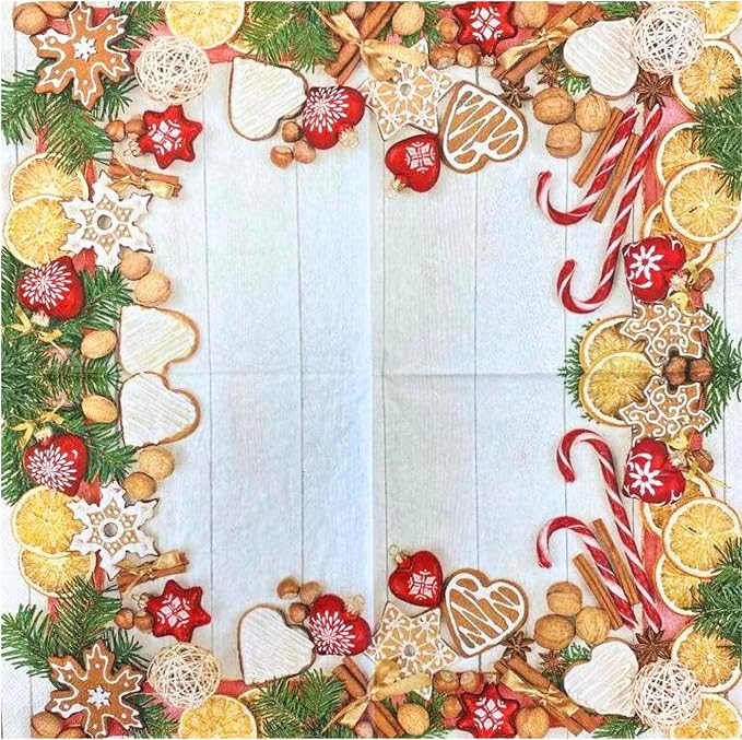 20-ct 13x13 Christmas Paper Decoupage Napkins, 3-Ply Servilletas Tissue Napkin - Image 2