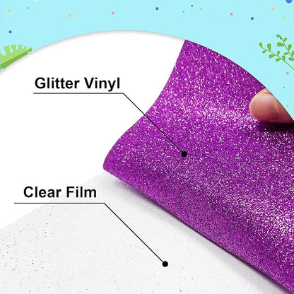 Deep Purple Glitter Heat Transfer Vinyl 12Inch*6FT Glitter Iron on Vinyl - Image 2