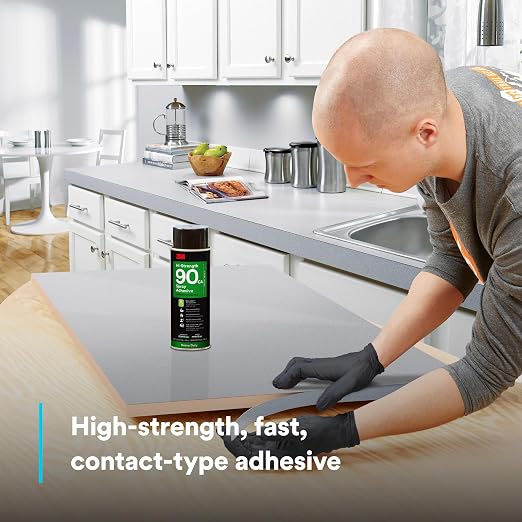 3M Hi-Strength 90 CA Spray Adhesive, Low VOC, Bonds Laminate, Net Wt 19 oz - Image 8