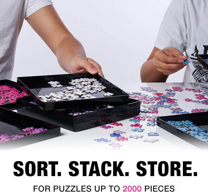 8 Black Puzzle Sorting Trays - Image 5