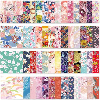 Origami Paper Kit 50 Sheets 70GSM 6 Inch Square Double Sided Color 50 Vivid by Bestartsuppliesforyou