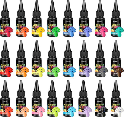 KISREL UV Resin, 24 Opaque Colored UV Resin Kit, Solid Colored UV Resins by KISREL