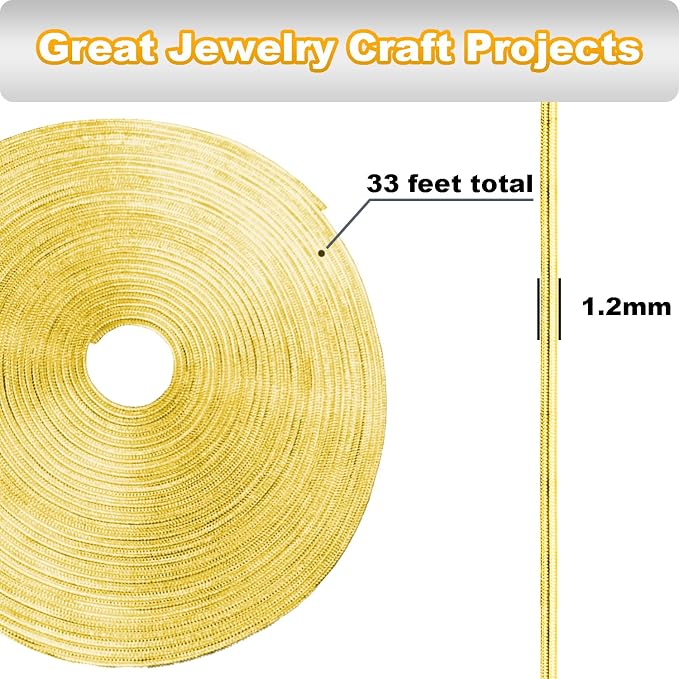 Jishi 33ft Gold Snake Chain 1.2mm Jewelry Making Chains - Image 3