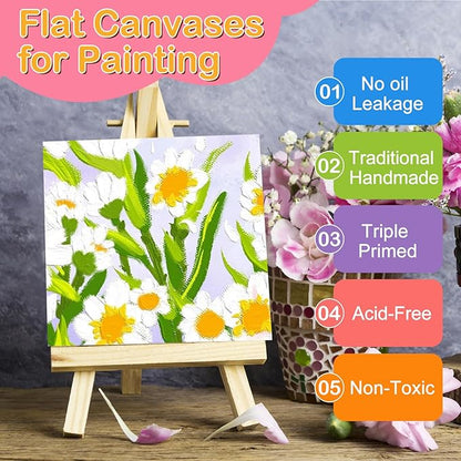 ESRICH 3x3IN Small Canvases for Painting, 32 Pack Mini Canvas Boards Cotton - Image 3