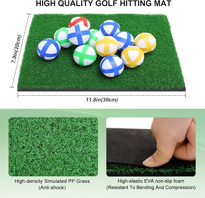 Golf Chipping Game Mat, Double Sided Golf Hitting Mat, 6x5 FT Golf Practice Mat - Image 6