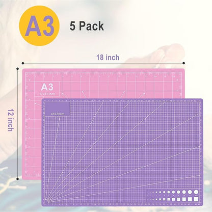 5 PCS Self Healing Cutting Mat 12" x 18": Sewing Rotary Cutting Mat - Image 2