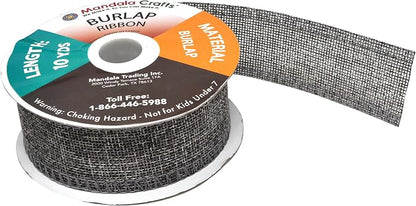 Mandala Crafts Gray Burlap Ribbon 1.5 Inches Wide Jute Ribbons - Image 4