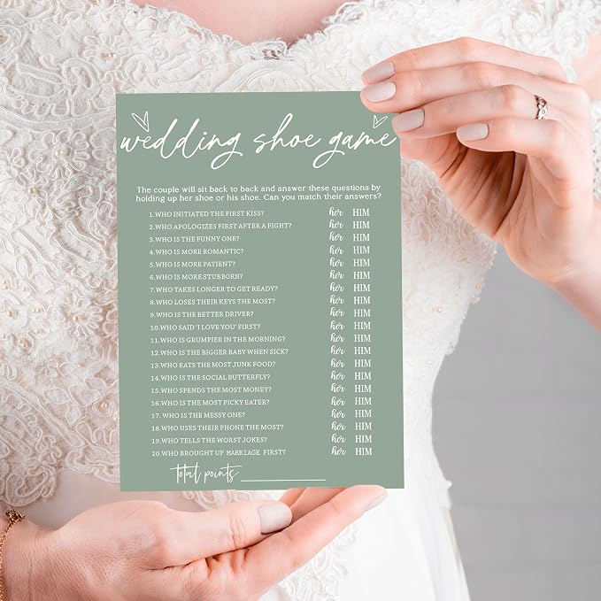 Bridal Shower Games Cards, Wedding Shoe Game, Bridal Shower Games 25 Guests - Image 5