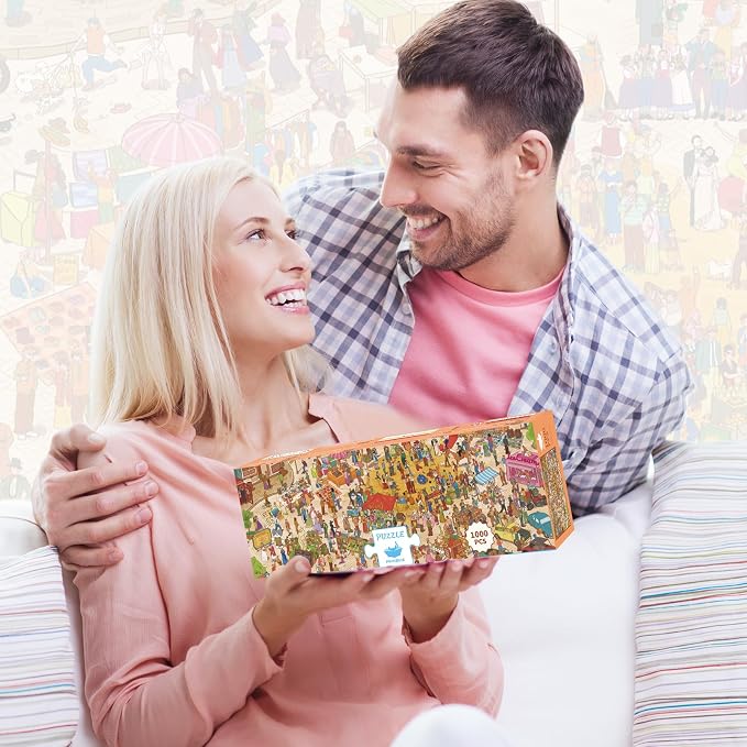 MOMIBOOK Puzzles for Adults 1000 Pieces Jigsaw Puzzles of Happy Shopping at The - Image 8