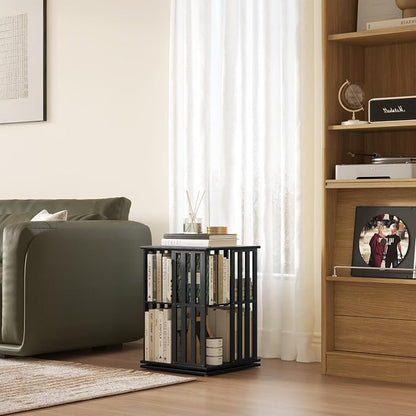 YOWOS Rotating Bookshelf Tower, 360 Display Spinning Bookcase, Bamboo Bookshelf - Image 3