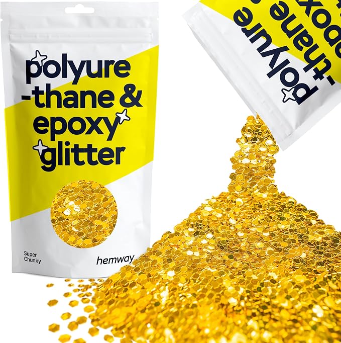 Hemway Glitter for Resin 100g Gold Metallic Crystals for Epoxy Craft Super by Hemway