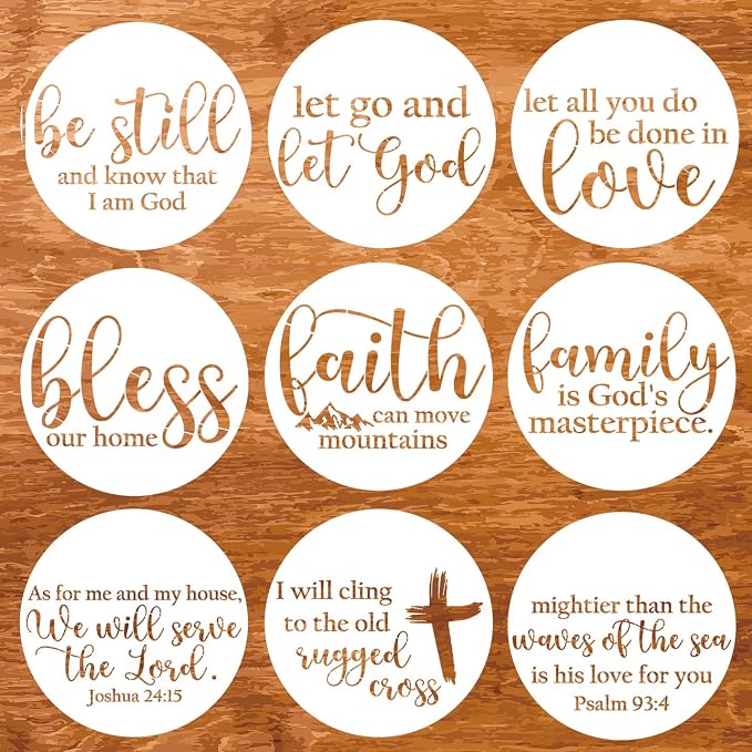 Round Christian Stencils 12” Religious Faith Stencil Jesus Plastic Stencils by zosylley