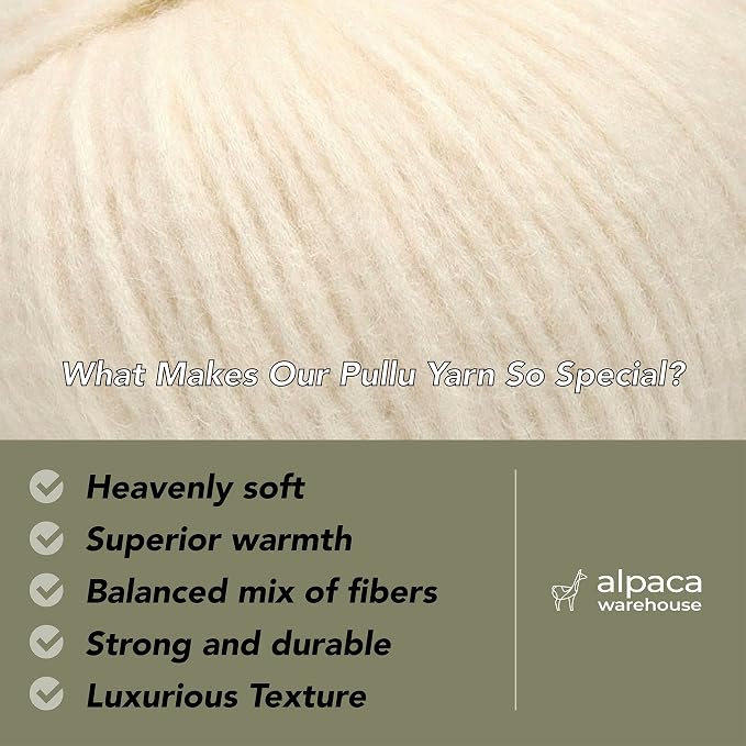 Pullu - Baby Alpaca Merino Wool Yarn Set of 3 Skeins Worsted Weight - Sourced - Image 2