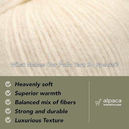 Pullu - Baby Alpaca Merino Wool Yarn Set of 3 Skeins Worsted Weight - Sourced - Image 2